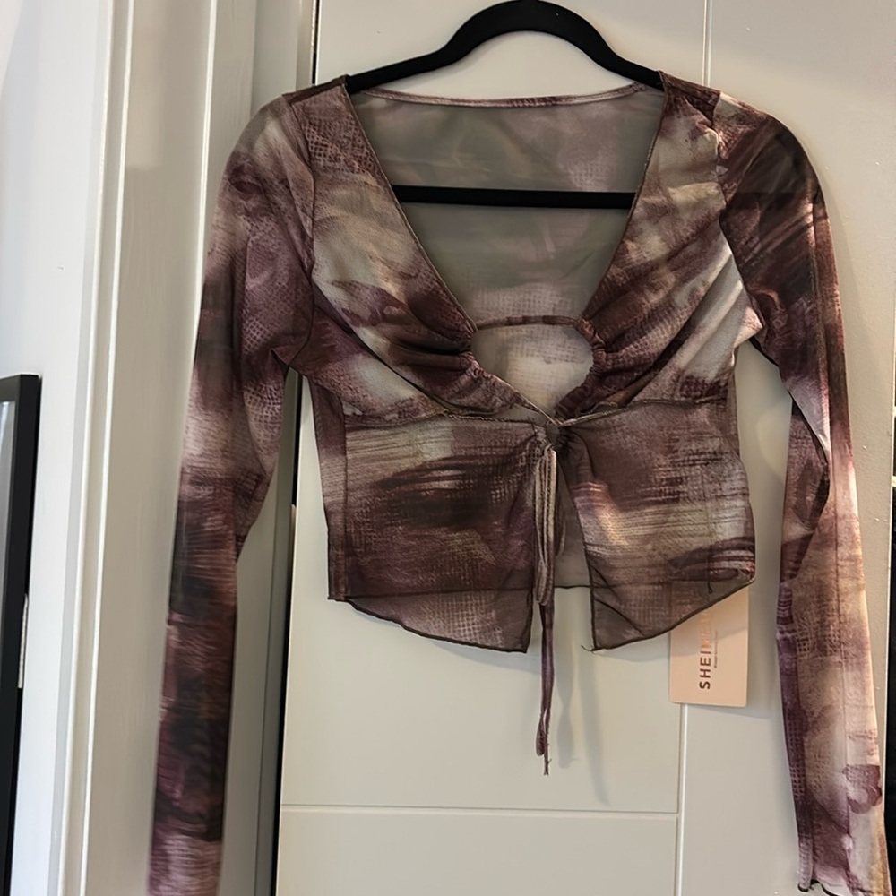 sheer long sleeve top
